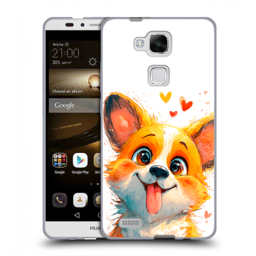 Пластиковый чехол на Huawei Ascend Mate 7 с принтом корги