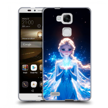 Пластиковый чехол на Huawei Ascend Mate 7 с принтом Холодное сердце Frozen