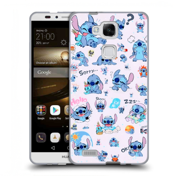 Пластиковый чехол на Huawei Ascend Mate 7 с принтом Лило и Стич