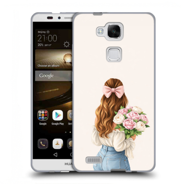 Пластиковый чехол на Huawei Ascend Mate 7 с принтом женский