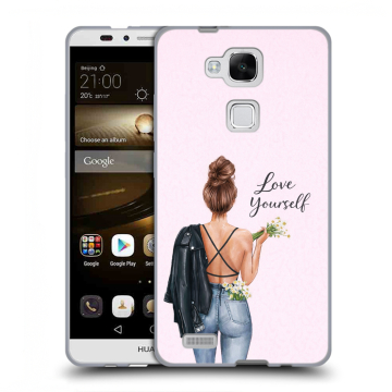 Пластиковый чехол на Huawei Ascend Mate 7 с принтом женский
