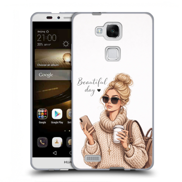 Пластиковый чехол на Huawei Ascend Mate 7 с принтом женский