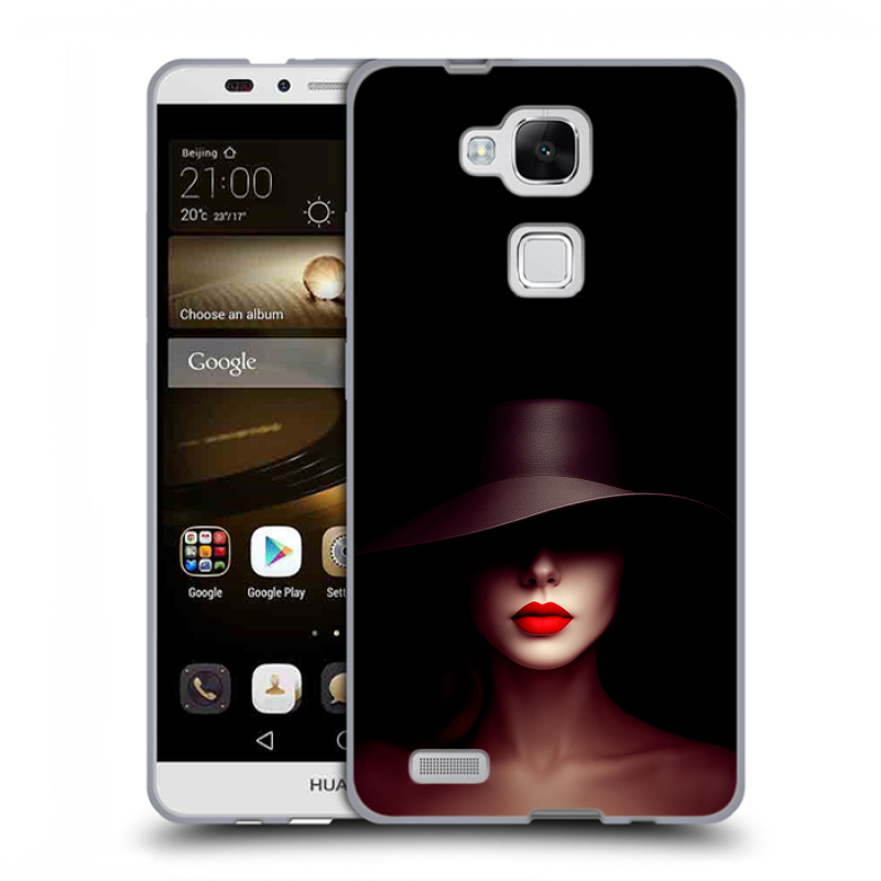 Пластиковый чехол на Huawei Ascend Mate 7 с принтом Девушка в шляпе Пластиковый чехол на Huawei Ascend Mate 7 с принтом Девушка в шляпе