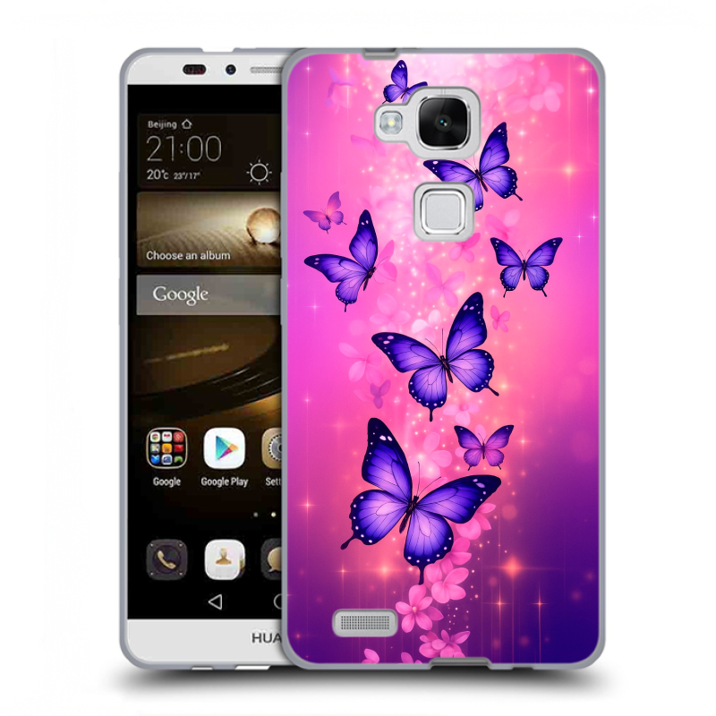 Пластиковый чехол на Huawei Ascend Mate 7 с принтом Бабочки Пластиковый чехол на Huawei Ascend Mate 7 с принтом Бабочки
