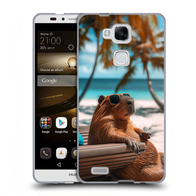 Пластиковый чехол на Huawei Ascend Mate 7 с принтом Капибара Пластиковый чехол на Huawei Ascend Mate 7 с принтом Капибара
