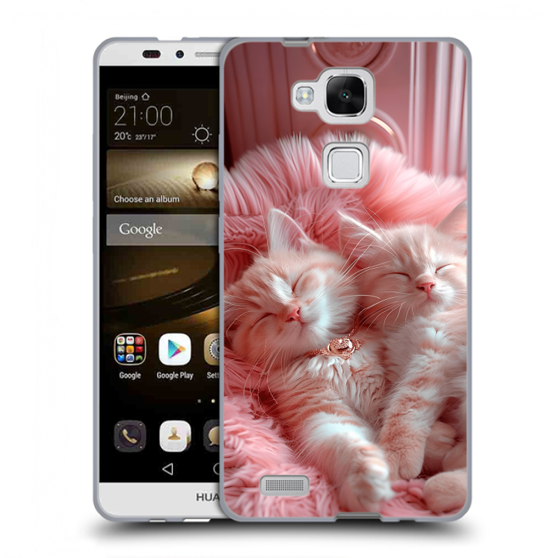 Пластиковый чехол на Huawei Ascend Mate 7 с принтом котята котики Пластиковый чехол на Huawei Ascend Mate 7 с принтом котята котики