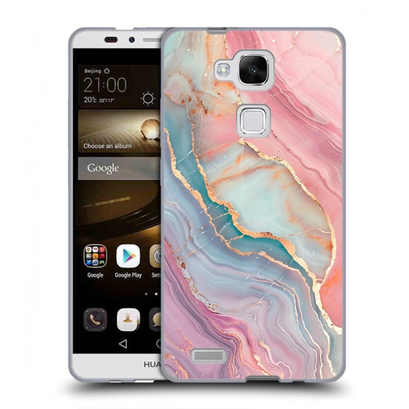Пластиковый чехол на Huawei Ascend Mate 7 с принтом розовый мрамор Пластиковый чехол на Huawei Ascend Mate 7 с принтом розовый мрамор