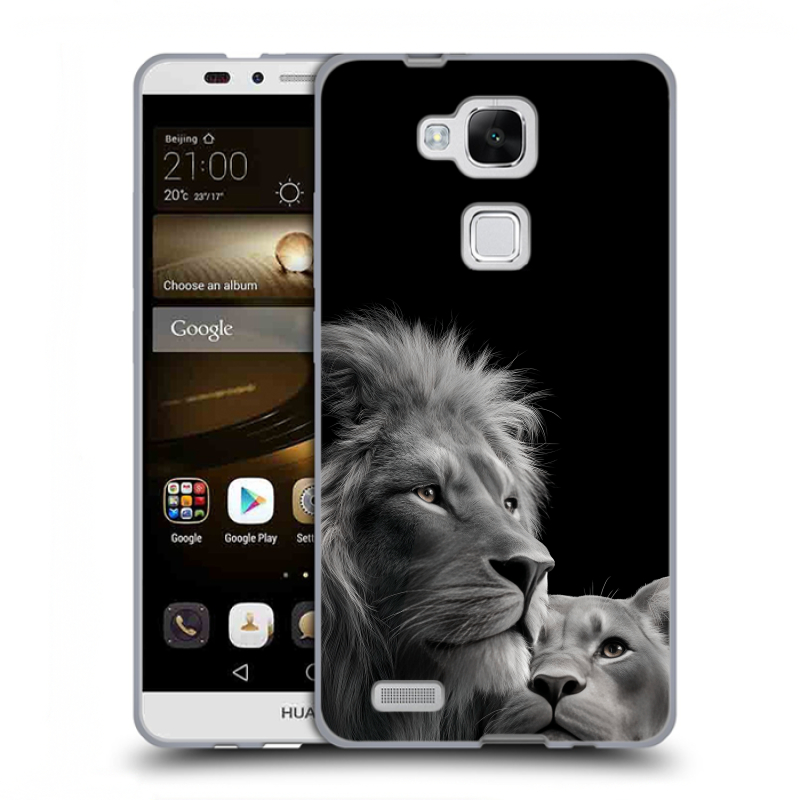 Пластиковый чехол на Huawei Ascend Mate 7 с принтом Лев кошки Пластиковый чехол на Huawei Ascend Mate 7 с принтом Лев кошки