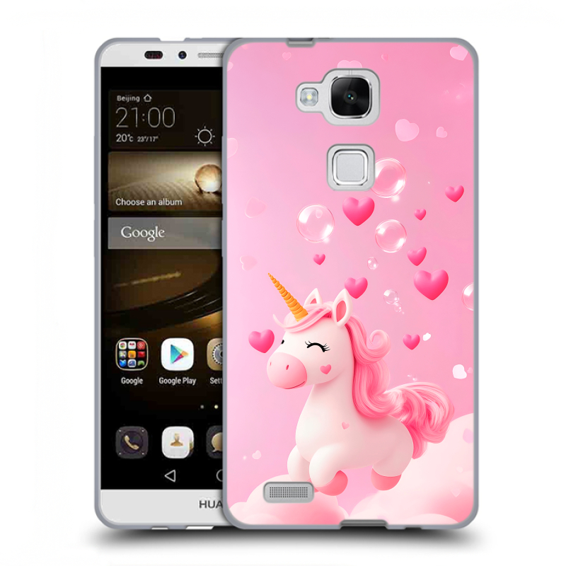 Пластиковый чехол на Huawei Ascend Mate 7 с принтом Единорог Пластиковый чехол на Huawei Ascend Mate 7 с принтом Единорог
