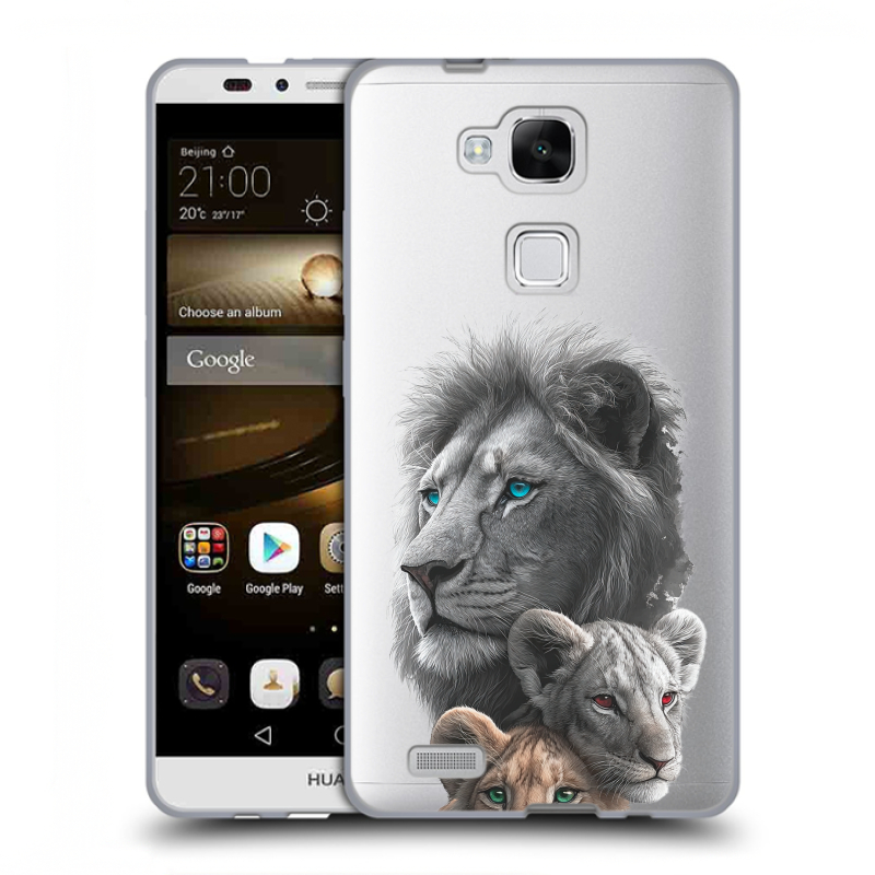 Пластиковый чехол на Huawei Ascend Mate 7 с принтом Львы Пластиковый чехол на Huawei Ascend Mate 7 с принтом Львы
