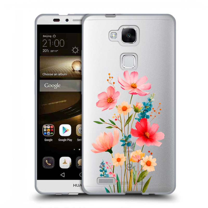 Пластиковый чехол на Huawei Ascend Mate 7 с принтом Цветы Пластиковый чехол на Huawei Ascend Mate 7 с принтом Цветы