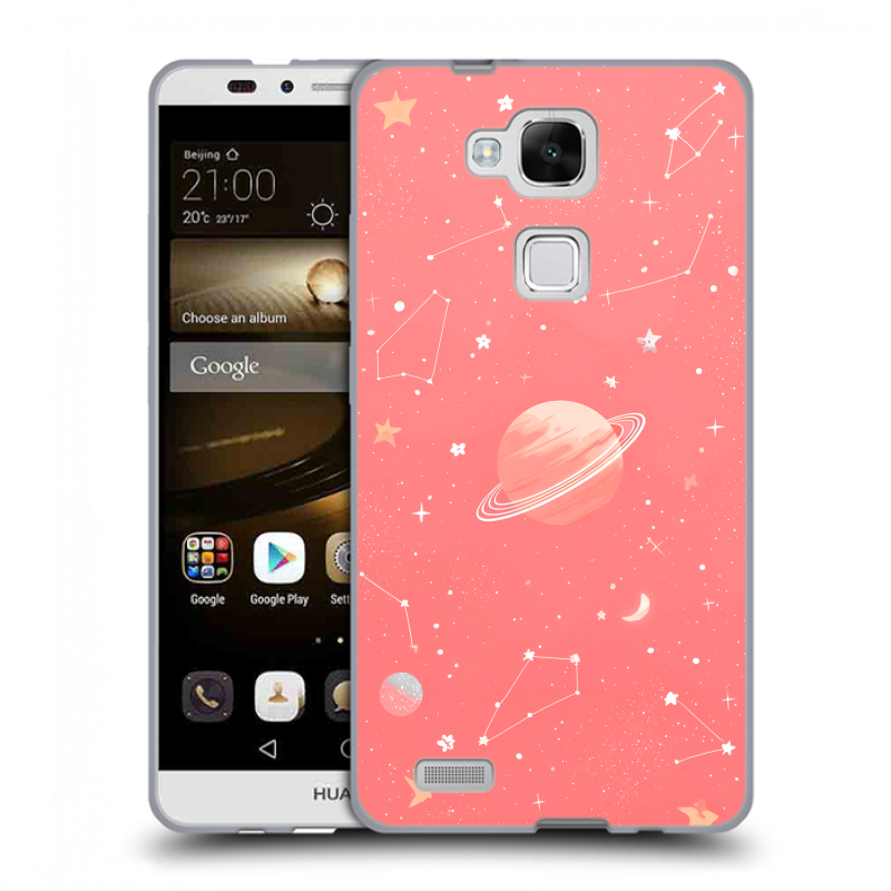 Пластиковый чехол на Huawei Ascend Mate 7 с принтом Розовый космос Пластиковый чехол на Huawei Ascend Mate 7 с принтом Розовый космос