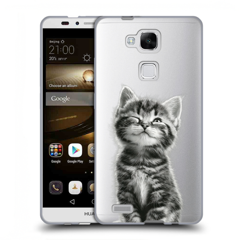 Пластиковый чехол на Huawei Ascend Mate 7 с принтом Котенок Пластиковый чехол на Huawei Ascend Mate 7 с принтом Котенок