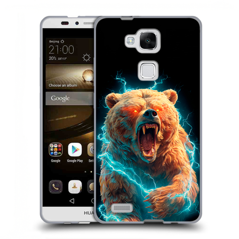 Пластиковый чехол на Huawei Ascend Mate 7 с принтом Медведь Пластиковый чехол на Huawei Ascend Mate 7 с принтом Медведь