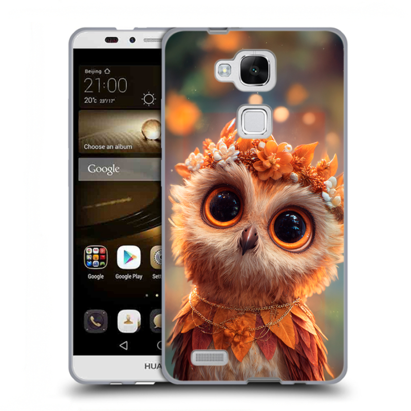 Пластиковый чехол на Huawei Ascend Mate 7 с принтом Милая сова Пластиковый чехол на Huawei Ascend Mate 7 с принтом Милая сова