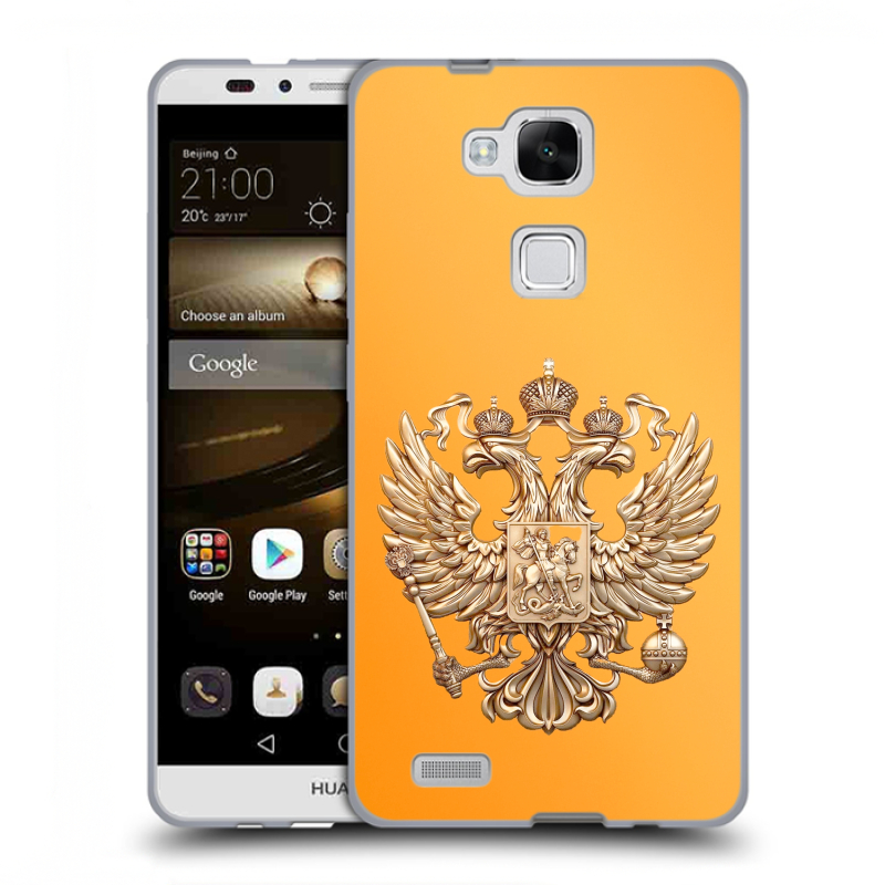 Пластиковый чехол на Huawei Ascend Mate 7 с принтом Герб Флаг России Пластиковый чехол на Huawei Ascend Mate 7 с принтом Герб Флаг России