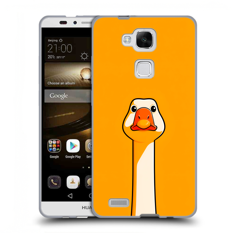 Пластиковый чехол на Huawei Ascend Mate 7 с принтом Смешная утка Пластиковый чехол на Huawei Ascend Mate 7 с принтом Смешная утка