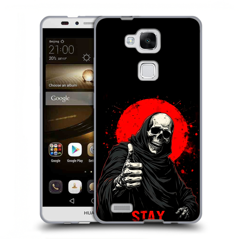 Пластиковый чехол на Huawei Ascend Mate 7 с принтом смешной скелет Пластиковый чехол на Huawei Ascend Mate 7 с принтом смешной скелет