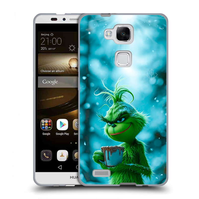 Пластиковый чехол на Huawei Ascend Mate 7 с принтом Новый год гринч Пластиковый чехол на Huawei Ascend Mate 7 с принтом Новый год гринч