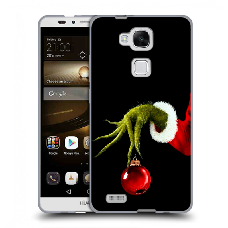 Пластиковый чехол на Huawei Ascend Mate 7 с принтом Новый год Гринч Пластиковый чехол на Huawei Ascend Mate 7 с принтом Новый год Гринч