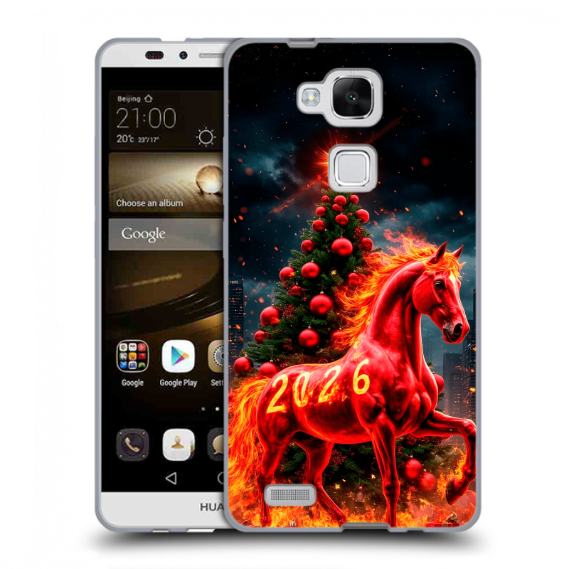Пластиковый чехол на Huawei Ascend Mate 7 с принтом Новый год Пластиковый чехол на Huawei Ascend Mate 7 с принтом Новый год