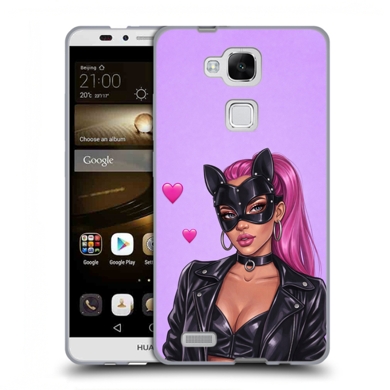 Пластиковый чехол на Huawei Ascend Mate 7 с принтом женский Пластиковый чехол на Huawei Ascend Mate 7 с принтом женский