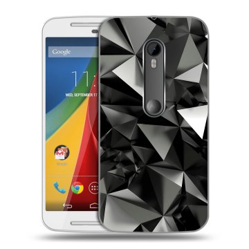 Силиконовый чехол на Motorola Moto G с принтом Черные кристаллы