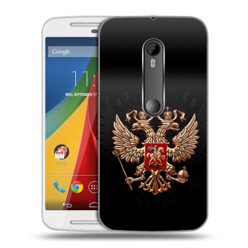 Силиконовый чехол на Motorola Moto G с принтом Герб России