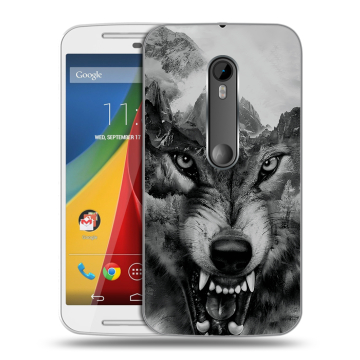Силиконовый чехол на Motorola Moto G с принтом Волк