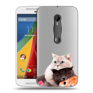 Силиконовый чехол на Motorola Moto G с принтом Кошки