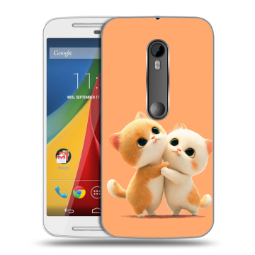 Силиконовый чехол на Motorola Moto G с принтом Милые котики