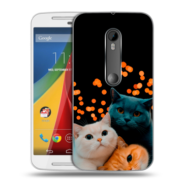 Силиконовый чехол на Motorola Moto G с принтом Кошки