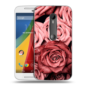 Силиконовый чехол на Motorola Moto G с принтом Цветы розы