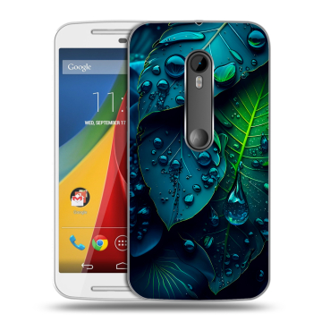 Силиконовый чехол на Motorola Moto G с принтом Листья Силиконовый чехол на Motorola Moto G с принтом Листья