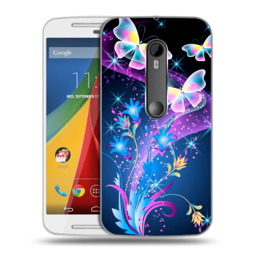 Силиконовый чехол на Motorola Moto G с принтом Бабочки