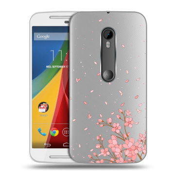Силиконовый чехол на Motorola Moto G с принтом Ветка сакуры