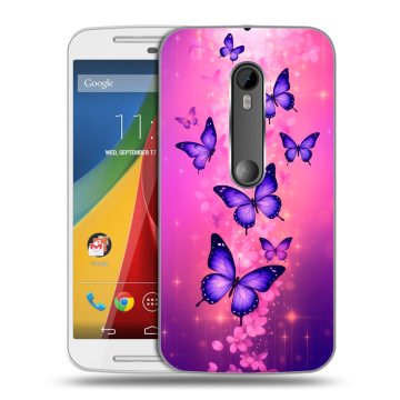 Силиконовый чехол на Motorola Moto G с принтом Бабочки