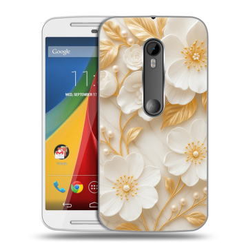 Силиконовый чехол на Motorola Moto G с принтом Цветы
