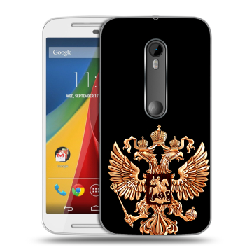 Силиконовый чехол на Motorola Moto G с принтом Герб России золотой Силиконовый чехол на Motorola Moto G с принтом Герб России золотой