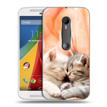 Силиконовый чехол на Motorola Moto G с принтом Котята