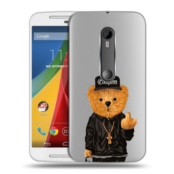 Силиконовый чехол на Motorola Moto G с принтом Мишка