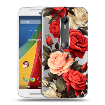 Силиконовый чехол на Motorola Moto G с принтом Розы