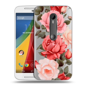 Силиконовый чехол на Motorola Moto G с принтом Розы