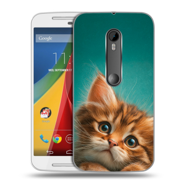 Силиконовый чехол на Motorola Moto G с принтом котенок