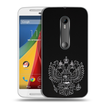 Силиконовый чехол на Motorola Moto G с принтом Герб России