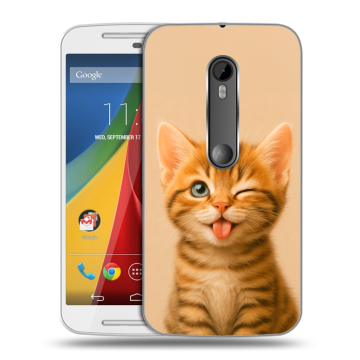 Силиконовый чехол на Motorola Moto G с принтом котенок
