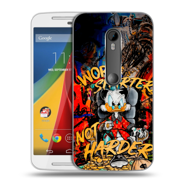 Силиконовый чехол на Motorola Moto G с принтом Дональд Дак Деньги