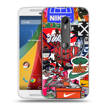 Силиконовый чехол на Motorola Moto G с принтом Найк Nike яркий