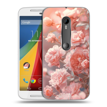 Силиконовый чехол на Motorola Moto G с принтом Розовые розы
