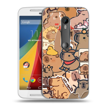 Силиконовый чехол на Motorola Moto G с принтом капибара